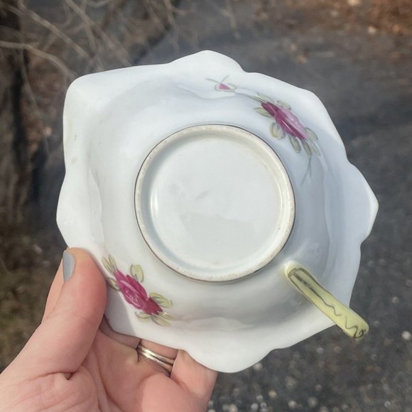 Antique Porcelain Hand Painted Gilt Mayonnaise Sauce Dish w Underplate Victorian - Picture 12 of 16